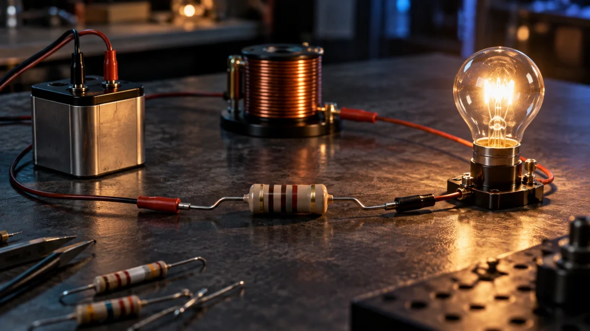Ohm's law showing voltage current and resistance